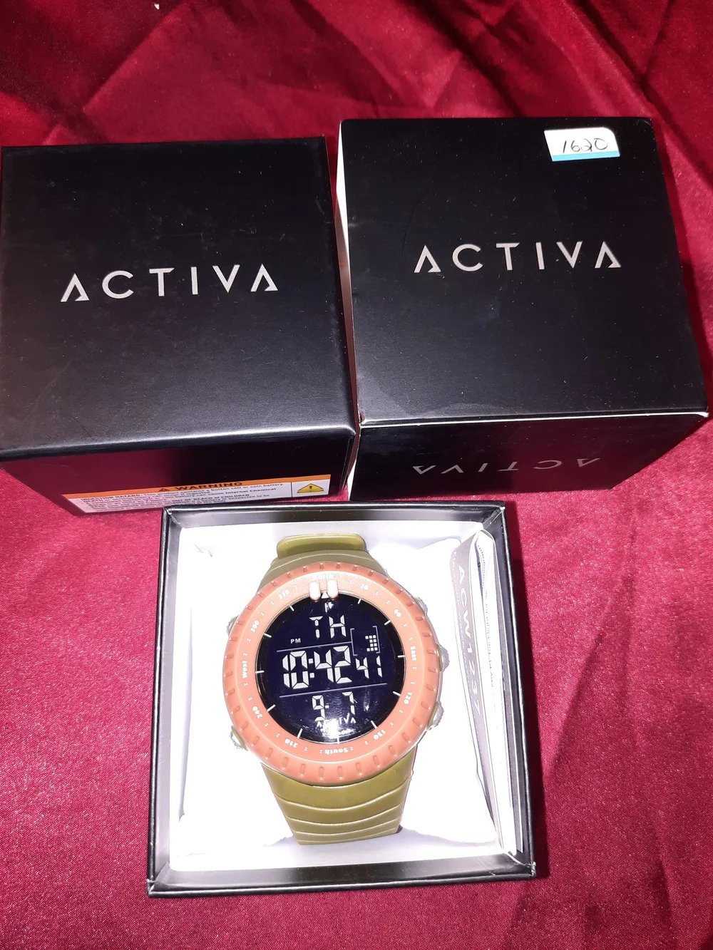 Ativa Men’s Olive Green Digital Watch with Brown Bezel 1620